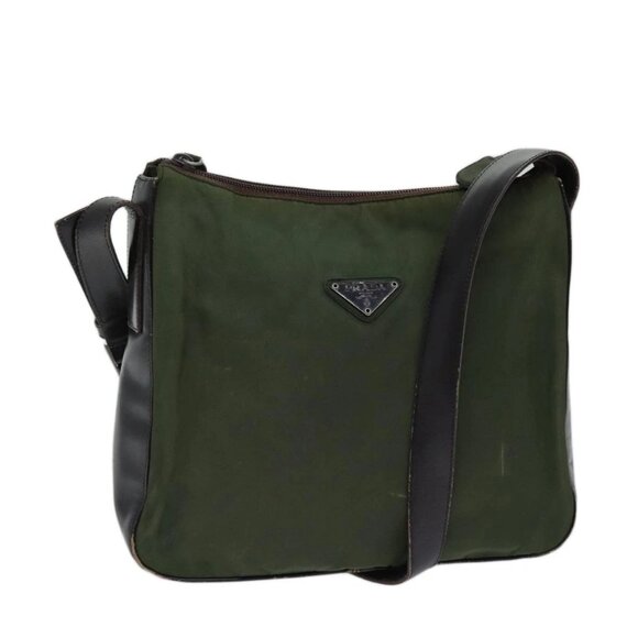 PRADA Shoulder Bag Nylon Khaki Auth 72009 - Picture 1 of 16